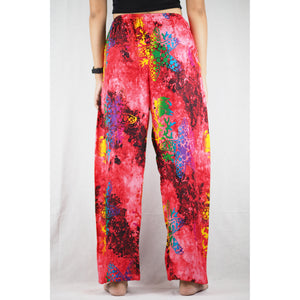 Tie dye Unisex Drawstring Genie Pants in Red PP0110 020037 01