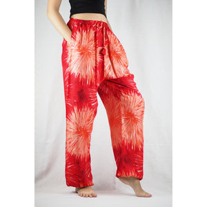 Tie dye Unisex Drawstring Genie Pants in Red PP0110 020038 01
