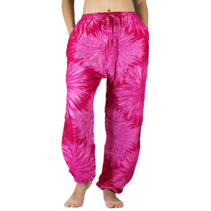Tie dye Unisex Drawstring Genie Pants in Pink PP0110 020038 06