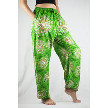 Load image into Gallery viewer, Tie dye Unisex Drawstring Genie Pants in Green PP0110 020039 02