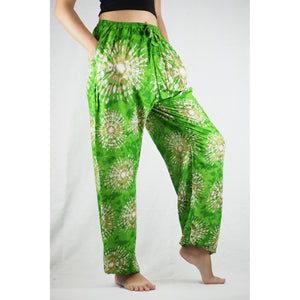 Tie dye Unisex Drawstring Genie Pants in Green PP0110 020039 02