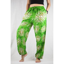 Load image into Gallery viewer, Tie dye Unisex Drawstring Genie Pants in Green PP0110 020039 02