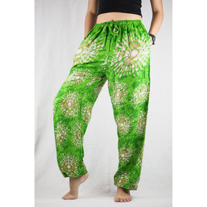 Tie dye Unisex Drawstring Genie Pants in Green PP0110 020039 02