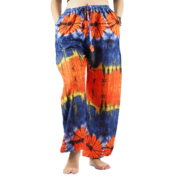 Tie dye Unisex Drawstring Genie Pants in Purple PP0110 020040 06