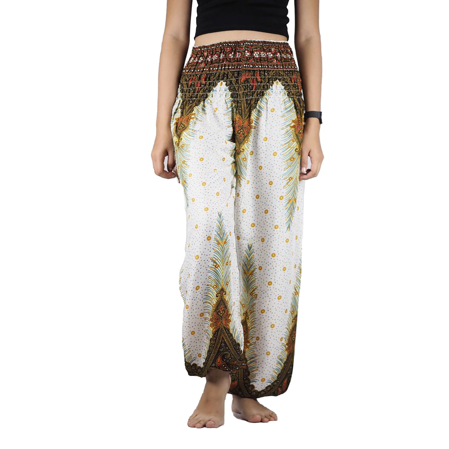 Peacock 42 women harem pants in White PP0004 020042 01