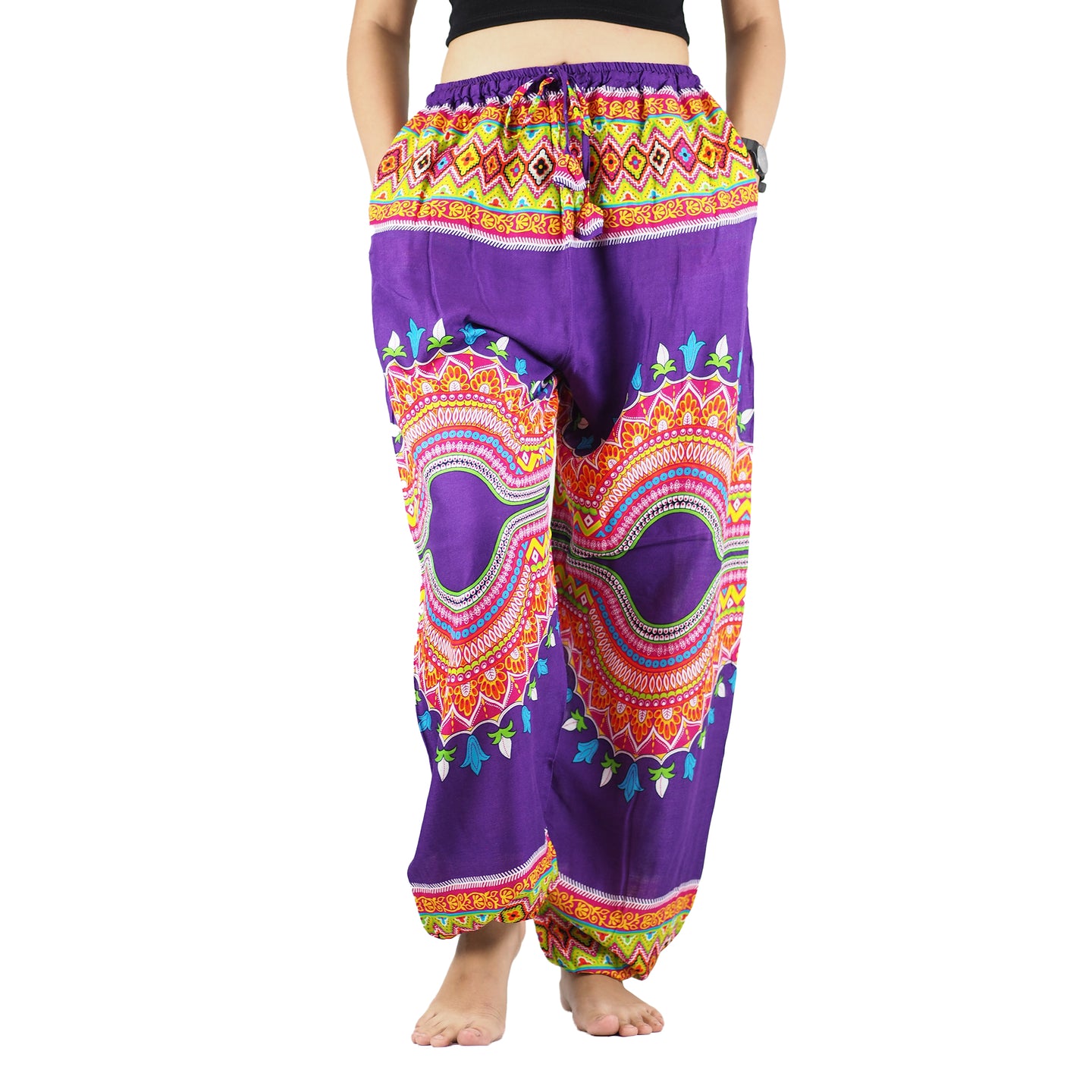 Regue Unisex Drawstring Genie Pants in Purple PP0110 020043 03