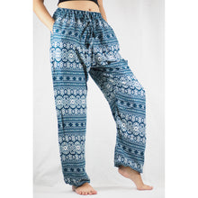 Load image into Gallery viewer, Hilltribe strip Unisex Drawstring Genie Pants in Green PP0110 020049 01