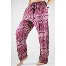 Load image into Gallery viewer, Hilltribe strip Unisex Drawstring Genie Pants in Red PP0110 020049 04