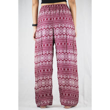 Load image into Gallery viewer, Hilltribe strip Unisex Drawstring Genie Pants in Red PP0110 020049 04