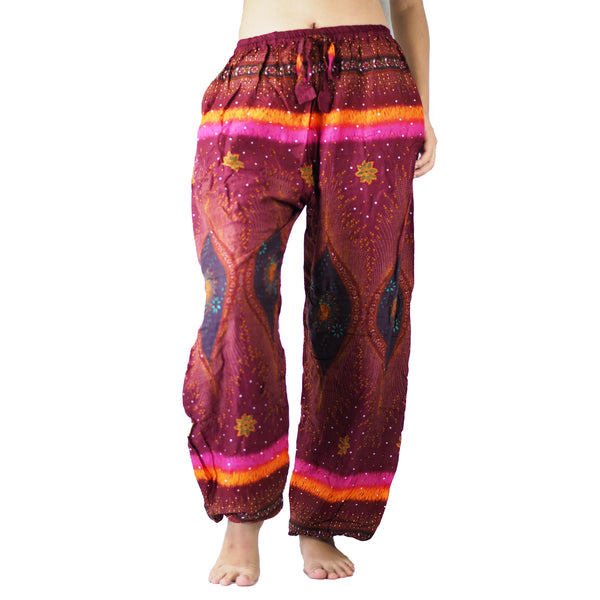 Big eye Unisex Drawstring Genie Pants in Red PP0110 020050 02