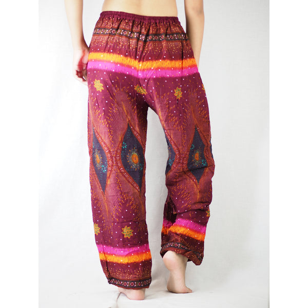 Big eye Unisex Drawstring Genie Pants in Red PP0110 020050 02