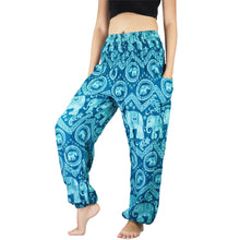 Load image into Gallery viewer, Elephant Circles 51 women harem pants in Ocean Blue PP0004 020051 02