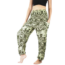 Load image into Gallery viewer, Elephant Circles 51 women harem pants in Green PP0004 020051 04