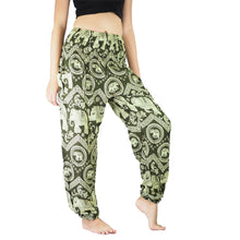 Load image into Gallery viewer, Elephant Circles 51 women harem pants in Green PP0004 020051 04