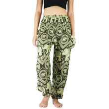 Load image into Gallery viewer, Elephant Circles 51 women harem pants in Green PP0004 020051 04