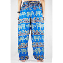 Load image into Gallery viewer, Cartoon elephant Unisex Drawstring Genie Pants in Blue PP0110 020052 01