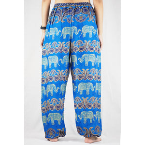 Cartoon elephant Unisex Drawstring Genie Pants in Blue PP0110 020052 01