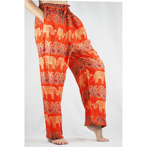 Cartoon elephant Unisex Drawstring Genie Pants in Orange PP0110 020052 02