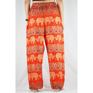 Cartoon elephant Unisex Drawstring Genie Pants in Orange PP0110 020052 02