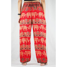 Load image into Gallery viewer, Cartoon elephant Unisex Drawstring Genie Pants in Red PP0110 020052 05