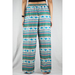 Striped Elephant Unisex Drawstring Genie Pants in Ocean Blue PP0110 020053 01