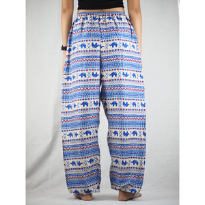 Striped elephant Unisex Drawstring Genie Pants in Blue PP0110 020053 06