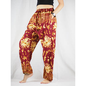 Tie dye Unisex Drawstring Genie Pants in Red PP0110 020055 02