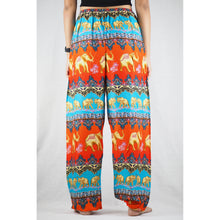 Load image into Gallery viewer, Indian elephant Unisex Drawstring Genie Pants in Orange PP0110 020056 05