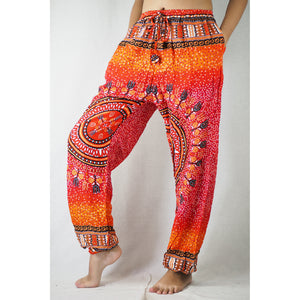 Tribal dashiki Unisex Drawstring Genie Pants in Orange PP0110 020060 03