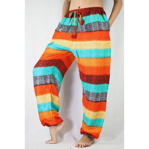 Funny Stripes Unisex Drawstring Genie Pants in Orange PP0110 020063 05