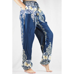 Flower chain Unisex Drawstring Genie Pants in Ocean Blue PP0110 020064 01