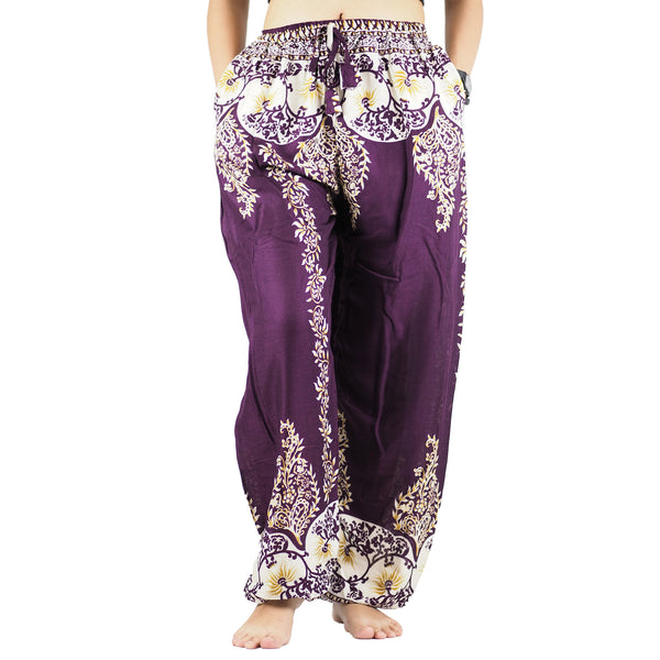 Flower chain Unisex Drawstring Genie Pants in Purple PP0110 020064 05