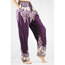 Load image into Gallery viewer, Flower chain Unisex Drawstring Genie Pants in Purple PP0110 020064 05