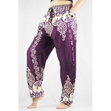 Load image into Gallery viewer, Flower chain Unisex Drawstring Genie Pants in Purple PP0110 020064 05