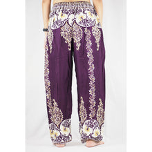 Load image into Gallery viewer, Flower chain Unisex Drawstring Genie Pants in Purple PP0110 020064 05