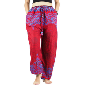 Mandala Unisex Drawstring Genie Pants in Red PP0110 020068 02