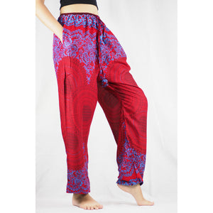 Mandala Unisex Drawstring Genie Pants in Red PP0110 020068 02