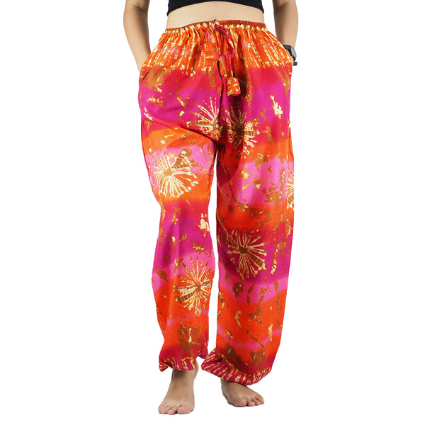 Tie dye Unisex Drawstring Genie Pants in Pink PP0110 020069 03