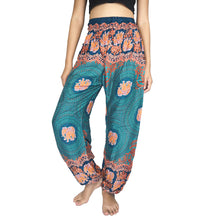 Load image into Gallery viewer, Mandala elephant 71 women harem pants in Green PP0004 020071 06