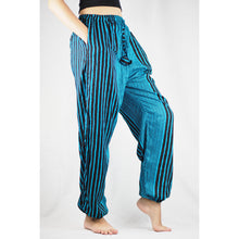 Load image into Gallery viewer, Zebra Unisex Drawstring Genie Pants in Ocean Blue PP0110 020077 01