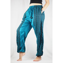 Load image into Gallery viewer, Zebra Unisex Drawstring Genie Pants in Ocean Blue PP0110 020077 01