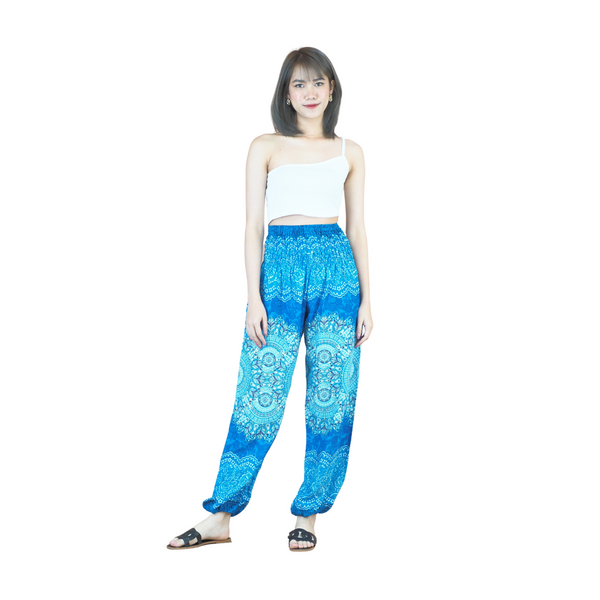 Peonies Mandala women harem pants in Bright Navy PP0004 020308 02