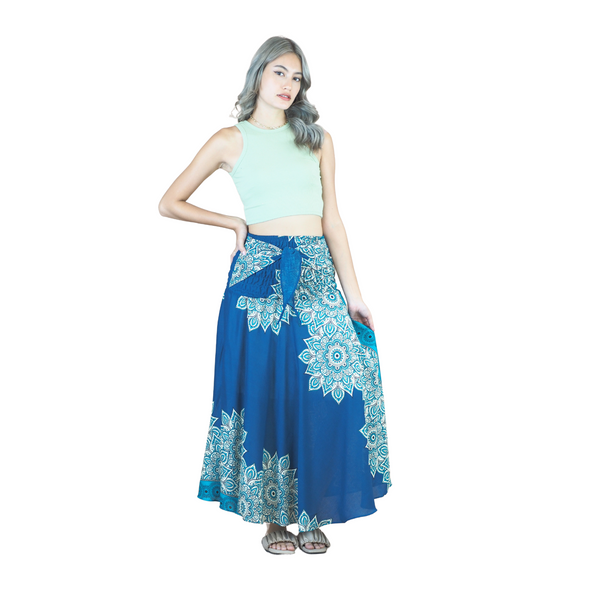 Muscari Mandala Women's Bohemian Skirt in Ocean Blue SK0033 020263 02