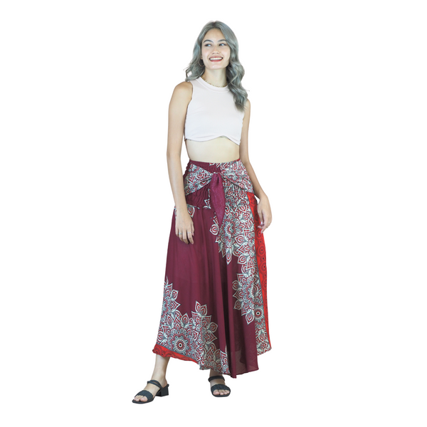 Muscari Mandala Women's Bohemian Skirt in Red SK0033 020263 05