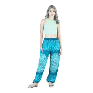 Peonies Mandala women harem pants in Ocean Blue PP0004 020308 05