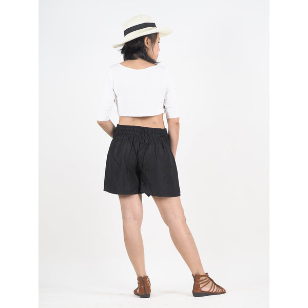 Solid Color Women's Wrap Shorts Pants in Black PP0205 020000 10