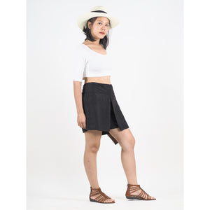 Solid Color Women's Wrap Shorts Pants in Black PP0205 020000 10