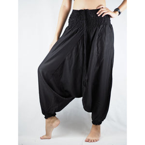 Solid Color Unisex Aladdin Drop Crotch Pants in Black PP0056 020000 10
