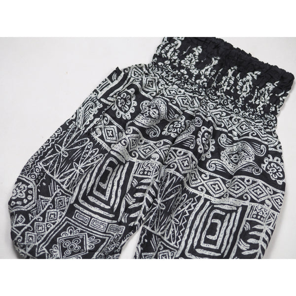 Urban Print Unisex Kid Harem Pants in Black PP0004 020001 01