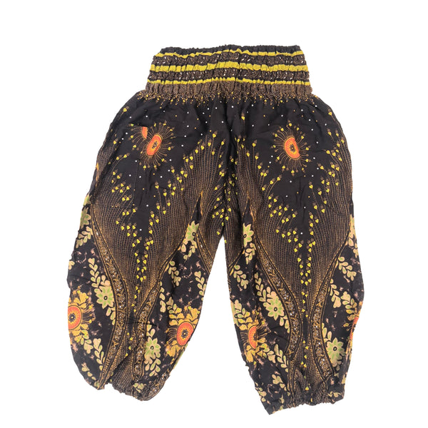 Peacock Eye Unisex Kid Harem Pants in Brown PP0004 020003 03